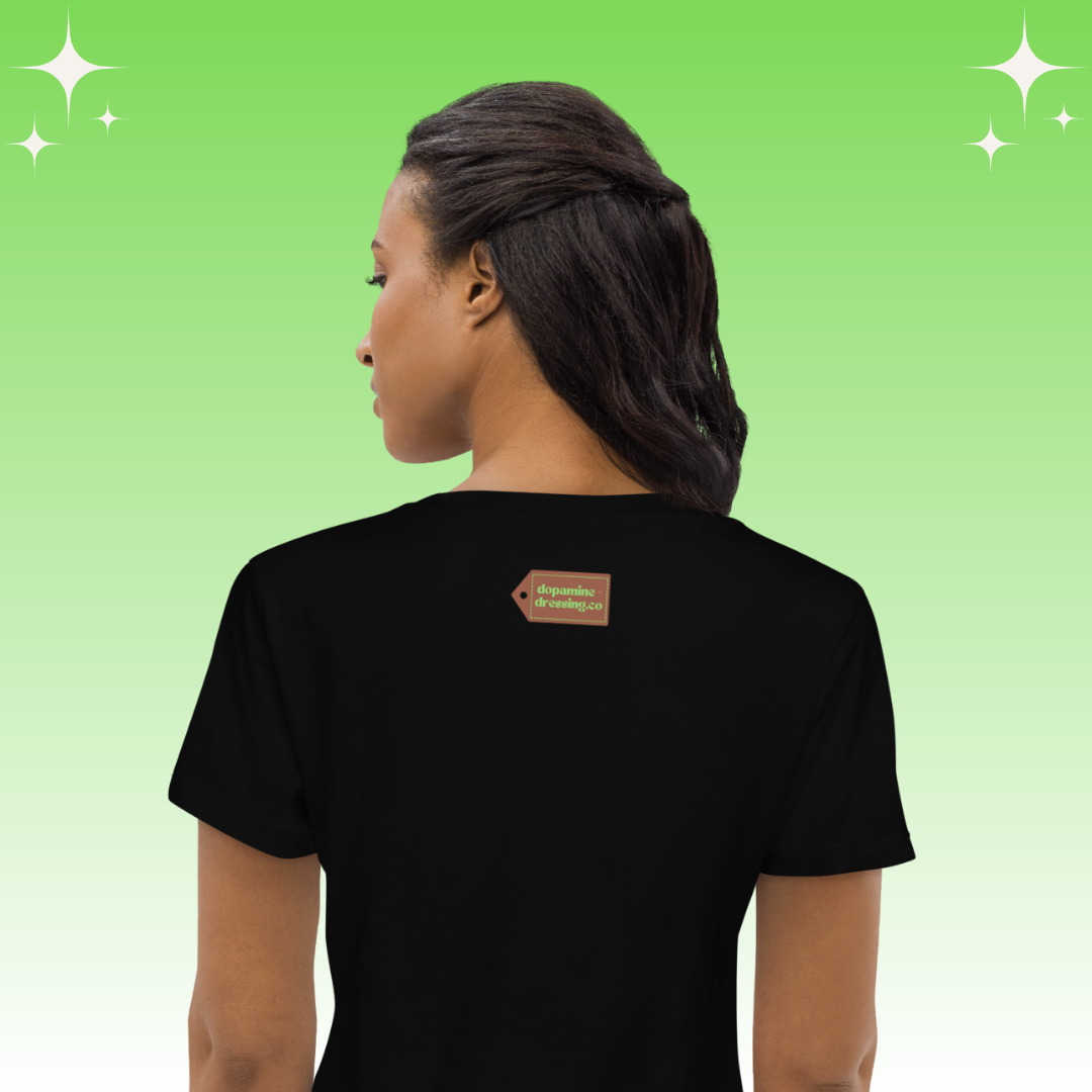 "Savage Cabbage" Dopamine Dressing Women's fit t-shirt design black back logo