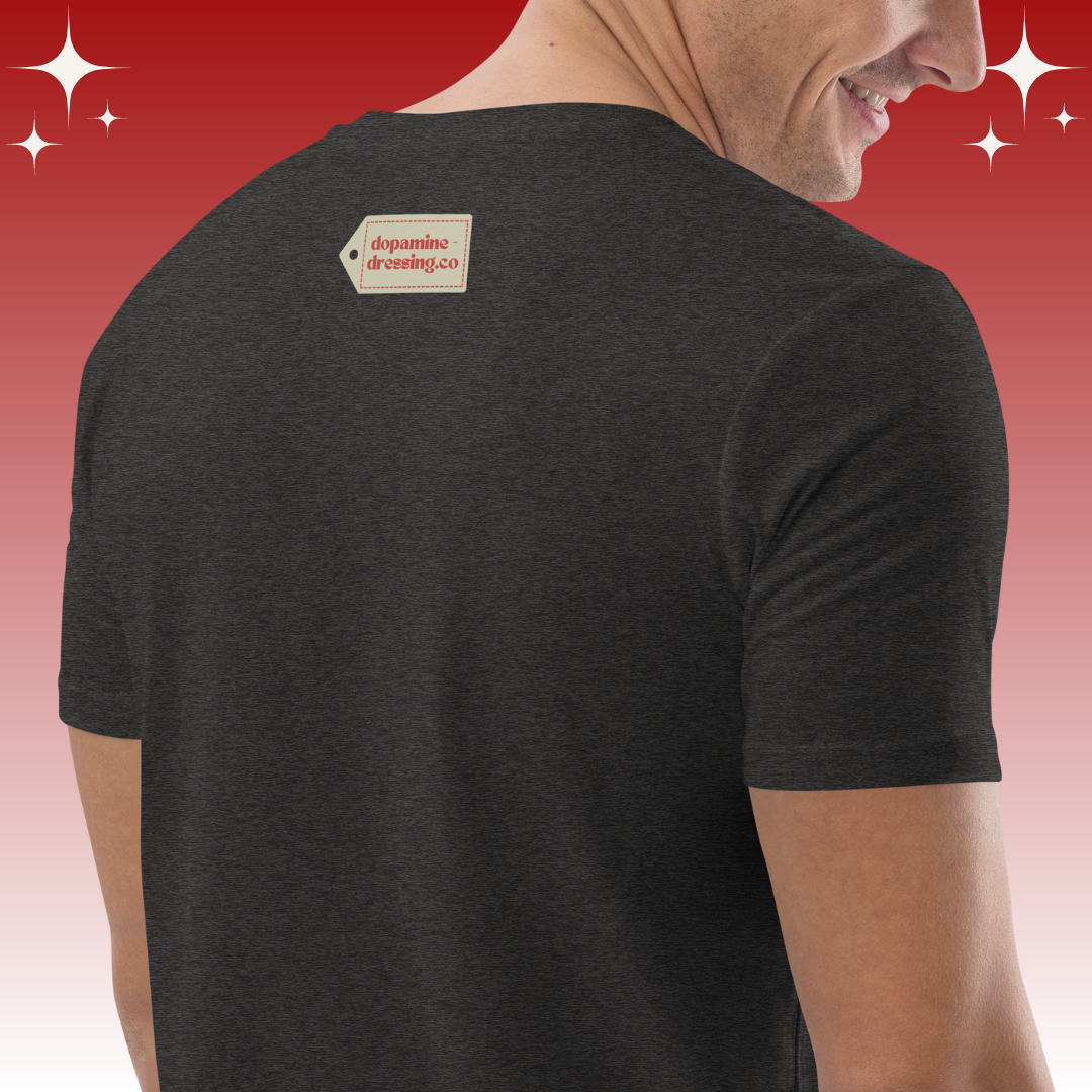 "Slaying Til Queendom Come" Dopamine Dressing Unisex fit t-shirt design dark grey back logo