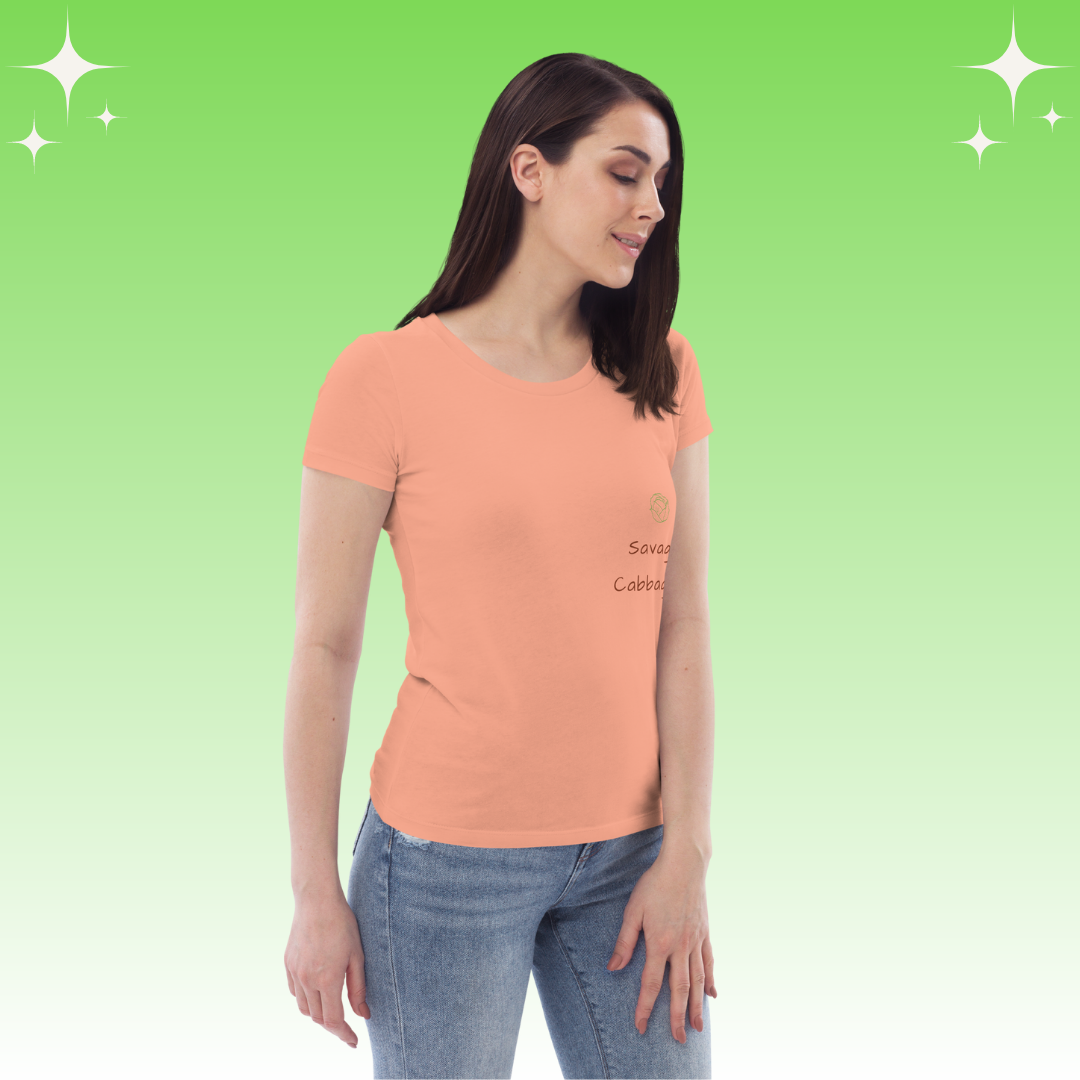 "Savage Cabbage" Dopamine Dressing Women's fit t-shirt design peach